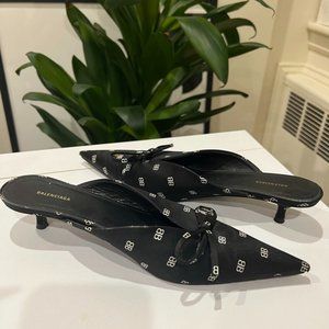 BALENCIAGA Knife Bb logo Silk Mules